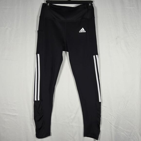 Adidas Leggings Lot Womens M Black AEROREADY Primegreen 3 Stripe Athletic Pants - Picture 7 of 12
